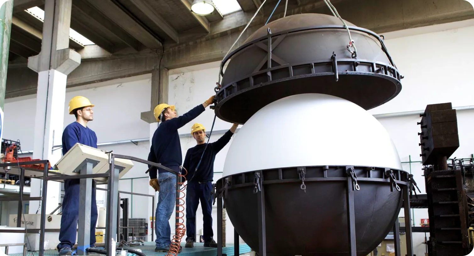 Opening a spherical mold