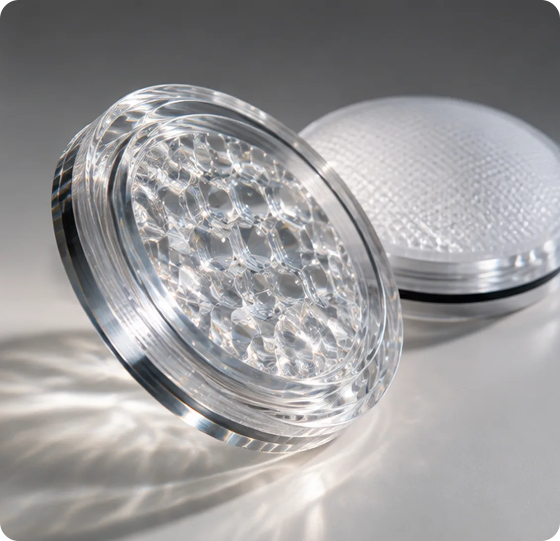 Step-tempered or PC optics lenses